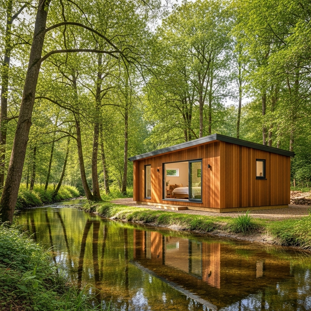 granny annexe next to river