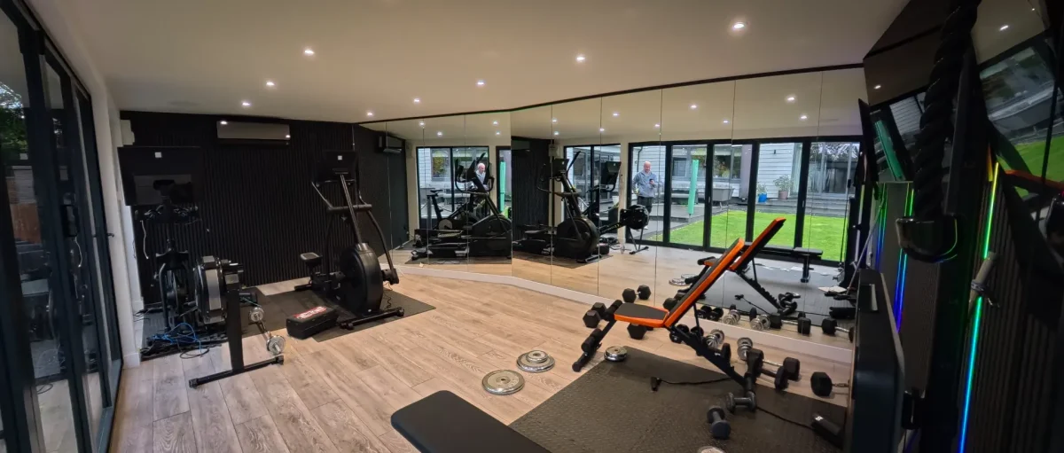 mirrors on gym garden room