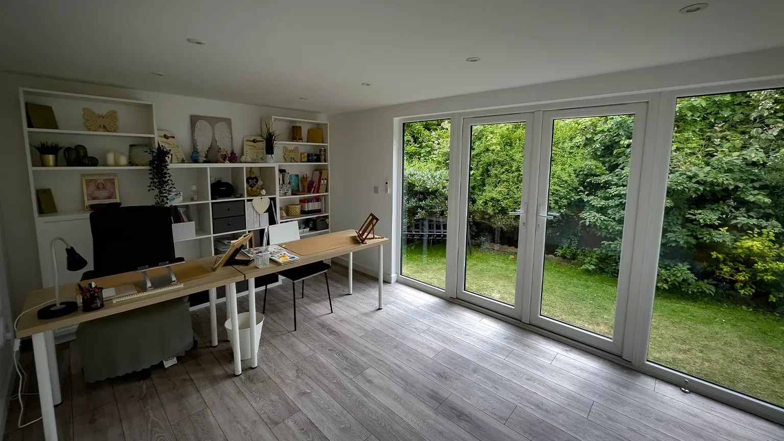 interior of garden room used for office